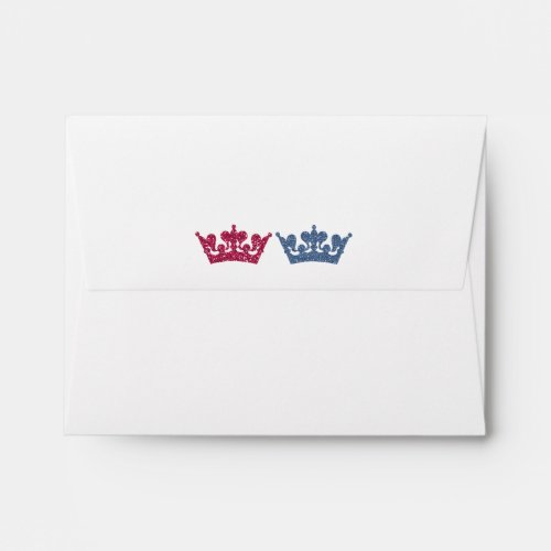 Princess  Prince Crown Party Invitation Envelope