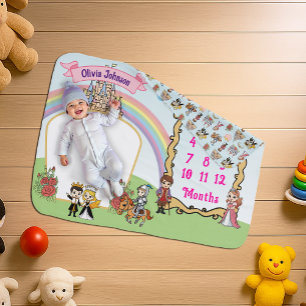 Princess & Prince Fairytale Castle Cute Milestone Baby Blanket