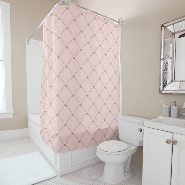 “Princess Print” Shower Curtain (In Situ)