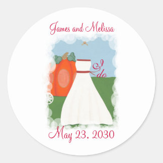Princess Pumpkin Save the date wedding stickers