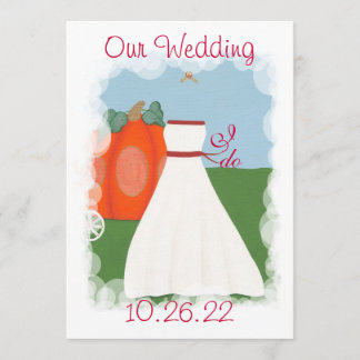 Princess Pumpkin Wedding Invitations, Custom Invitation