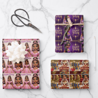 Princess Purim Wrapping Paper Sheets (Style 2)
