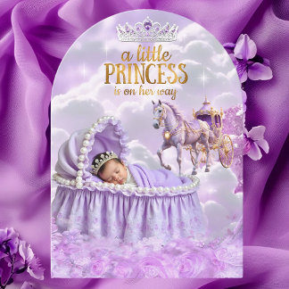 Princess Purple Baby Shower Horse Carriage Invitation