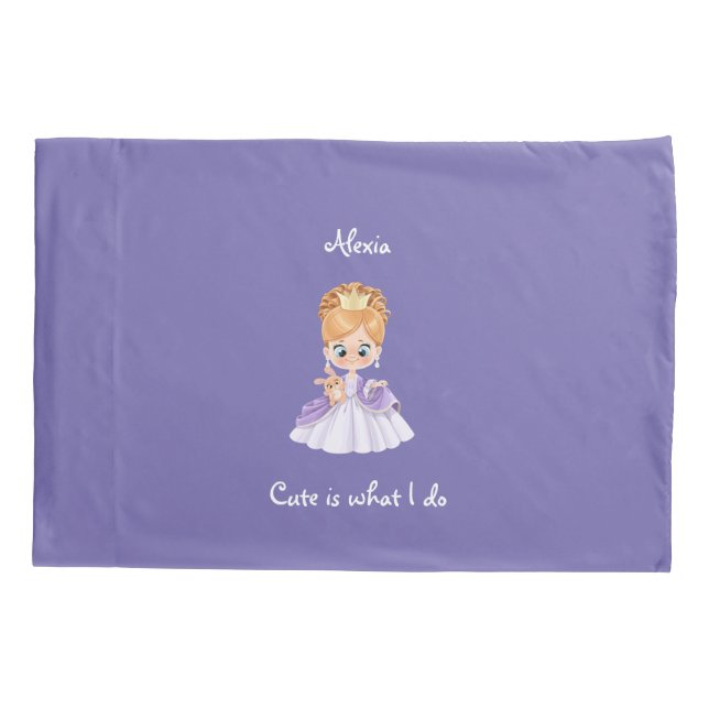 Princess purple nursery pillow case (Back)