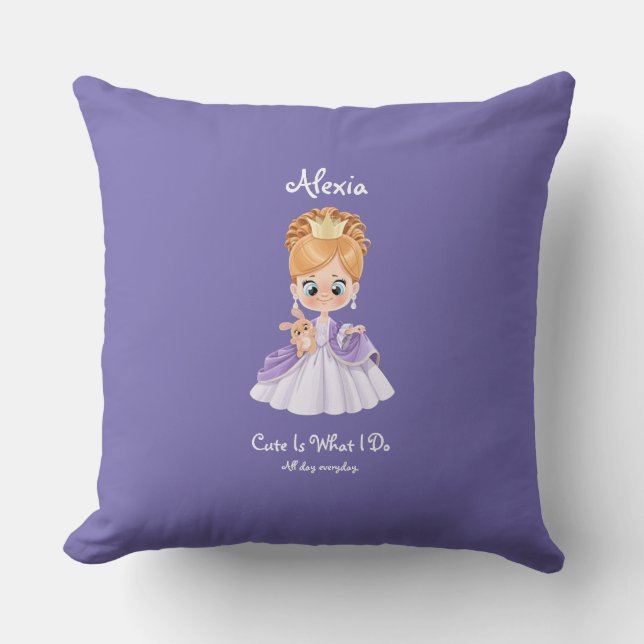 Princess purple throw pillow (Front)