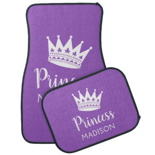 Princess Purple White Custom Personalized Name Car Floor Mat