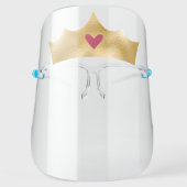 Princess Queen Gold Crown with Red Heart Face Shield (Front)