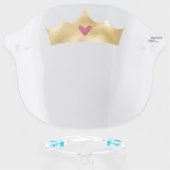 Princess Queen Gold Crown with Red Heart Face Shield (Front w/Glasses)