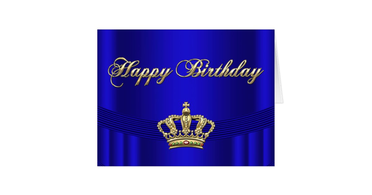 Princess Queen Royal Blue And Gold Birthday Cards