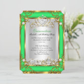 Princess Quinceanera 15th Birthday Green Lime Invitation (Standing Front)