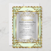 Princess Quinceanera 15th Birthday Mint Green Invitation (Front)