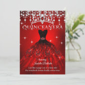 Princess Quinceanera 15th Birthday Red Tiara Invitation (Standing Front)