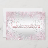 Princess Quinceanera Birthday Party Pink Silver Invitation (Back)