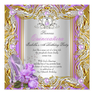 Purple And Gold Birthday Invitations & Announcements | Zazzle