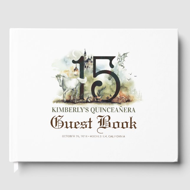 Princess Quinceanera Guest Book (Front)