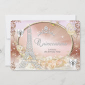 Princess Quinceanera Magical Cream Silver Invitation (Front)