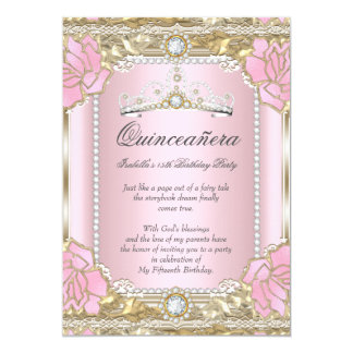 Pink Diamond Quinceanera Invitations & Announcements | Zazzle