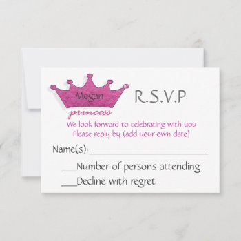 Princess R.s.v.p Rsvp Card by sonyadanielle at Zazzle