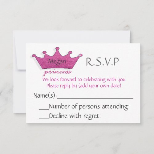 Princess R.S.V.P Personalized Invitations