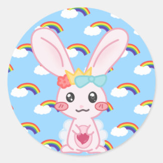 Princess Rainbow Classic Round Sticker