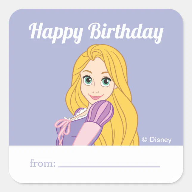 Princess Rapunzel | A Gift From - Birthday Square Sticker | Zazzle