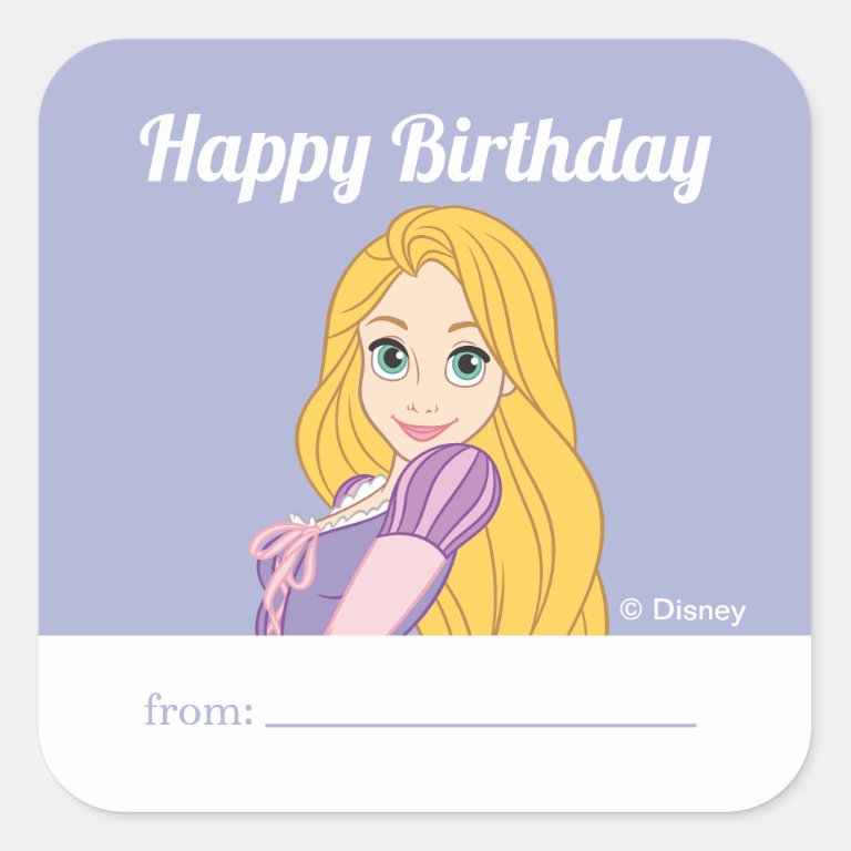 Princess Rapunzel | A Gift From - Birthday Square                    Sticker