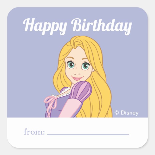 Princess Rapunzel | A Gift From - Birthday Square Sticker (Front)