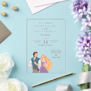Princess Rapunzel and Flynn Rider Wedding Acrylic Invitations