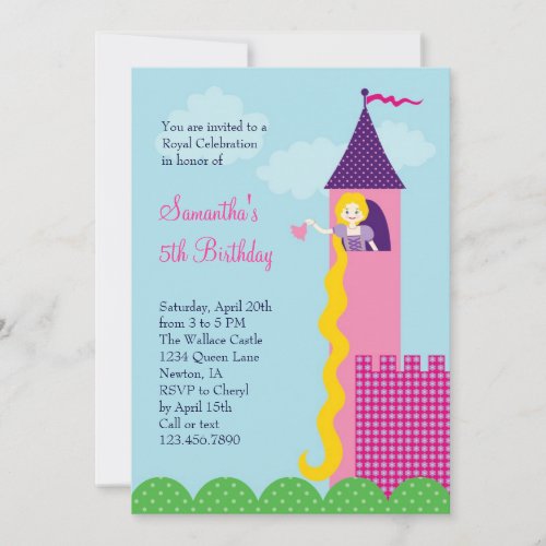 Princess Rapunzel Birthday Party Invitation