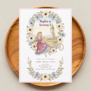 Princess Rapunzel Floral Dreamy Birthday Invitation