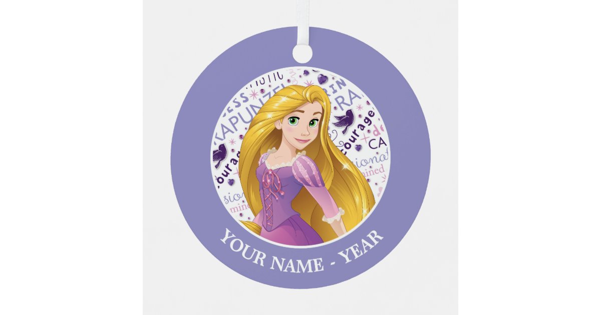 Princess Rapunzel | Rapunzel Add Your Name Metal Ornament ...