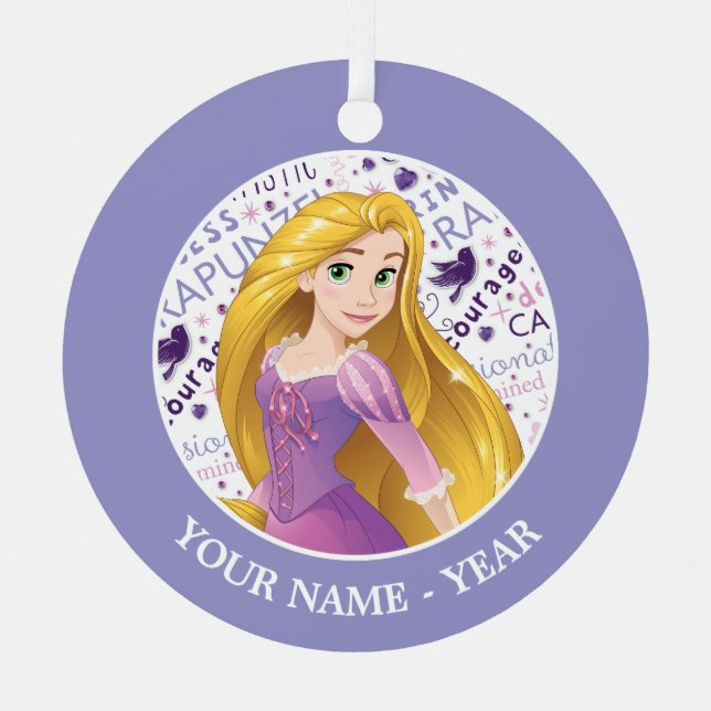 Princess Rapunzel | Rapunzel Add Your Name Metal Ornament (Front)