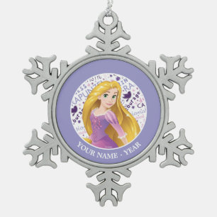 Princess Rapunzel   Rapunzel Add Your Name Snowflake Pewter Christmas Ornament