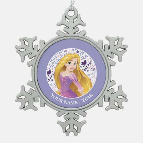 Princess Rapunzel  Rapunzel Add Your Name Snowflake Pewter Christmas Ornament