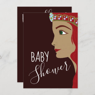 Princess Red Baby Shower Bingo Invitation