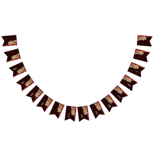 Princess Red Baby Shower Bunting Flags (All)