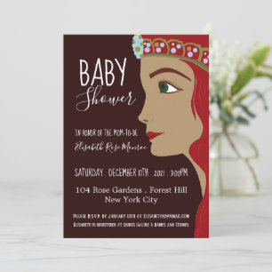 Princess Red Baby Shower Invitation