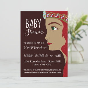 Princess Red Baby Shower Invitation