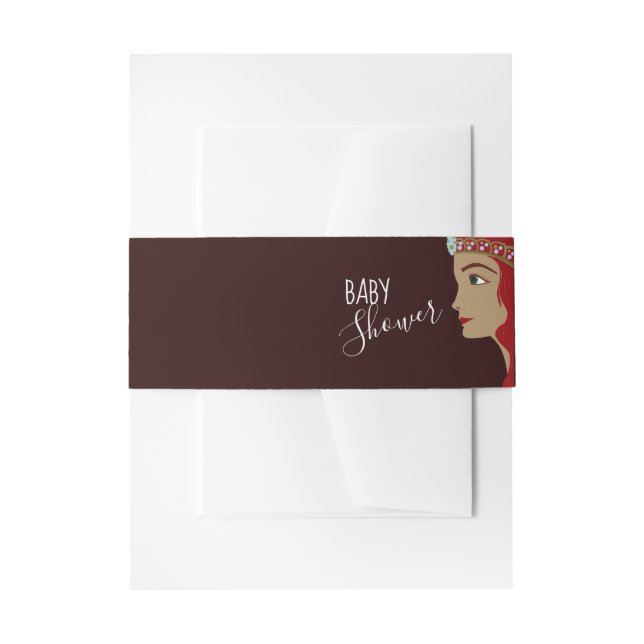 Princess Red Baby Shower Invitation Belly Band (Front Example)