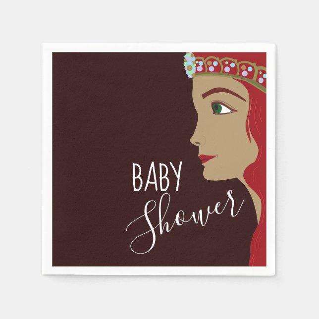 Princess Red Baby Shower Napkins (Front)