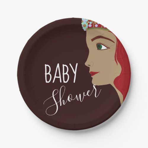 Princess Red Baby Shower Paper Plates