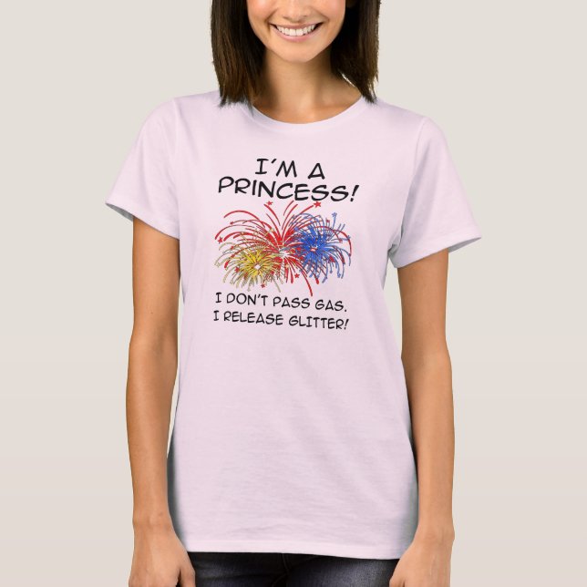 Princess Release Glitter Funny T-Shirt (Front)