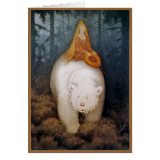 Princess Riding King Polar Bear Cards (Front)