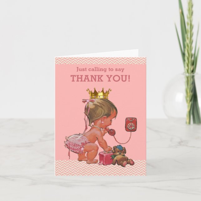 Princess Ringing To Say Thank You Baby Shower (Front)