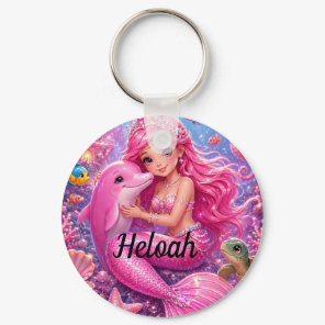 Princess Rosabella Magical Pink Mermaid Keychain