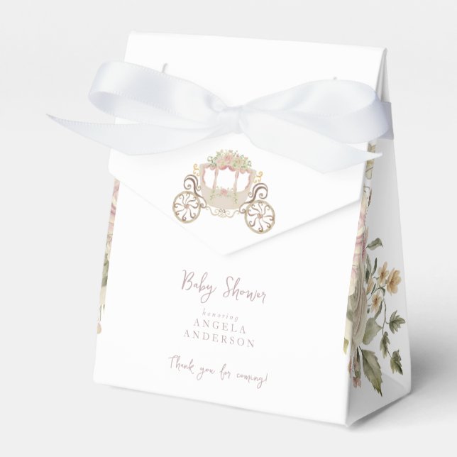 Princess Rose Gold Baby Shower Thank You  Favor Boxes (Front Side)