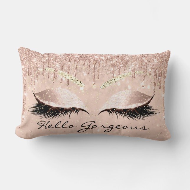 Princess Rose Makeup Lash Hello Gorgeous Browns Lumbar Pillow (Front)