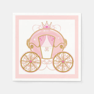 Princess Royal Carriage Pink & Gold Birthday Party Napkins