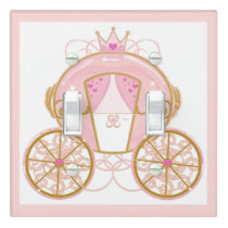 Princess Royal Carriage Pink & Gold Wall Art  Light Switch Cover