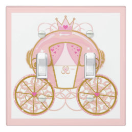 Princess Royal Carriage Pink &amp; Gold Wall Art  Light Switch Cover